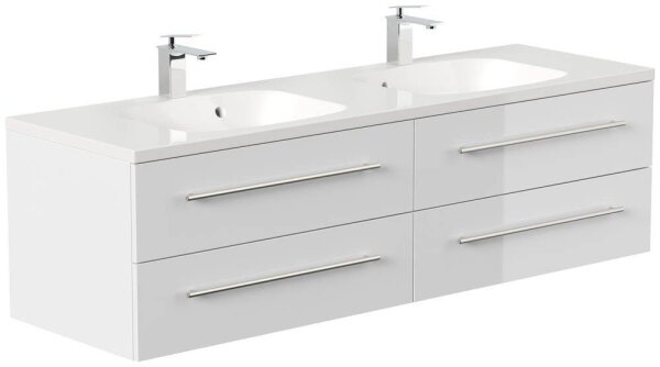 POSSEIK Waschbecken mit Unterschrank GEANT 160 weiß glanz 160,0 x 49,6 x 44,0 cm