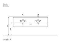 POSSEIK Waschbecken mit Unterschrank GEANT 160 weiß glanz 160,0 x 49,6 x 44,0 cm