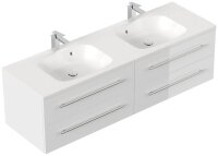 POSSEIK Waschbecken mit Unterschrank GEANT 160 weiß glanz 160,0 x 49,6 x 44,0 cm