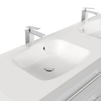 POSSEIK Waschbecken mit Unterschrank GEANT 160 weiß glanz 160,0 x 49,6 x 44,0 cm