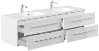 POSSEIK Waschbecken mit Unterschrank GEANT 160 weiß glanz 160,0 x 49,6 x 44,0 cm