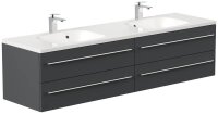 POSSEIK Waschbecken mit Unterschrank GEANT 180 grafit...