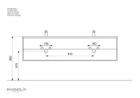 POSSEIK Waschbecken mit Unterschrank GEANT 180 grafit 180,0 x 49,6 x 44,0 cm