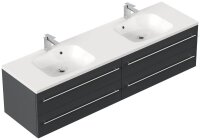 POSSEIK Waschbecken mit Unterschrank GEANT 180 grafit 180,0 x 49,6 x 44,0 cm