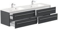 POSSEIK Waschbecken mit Unterschrank GEANT 180 grafit 180,0 x 49,6 x 44,0 cm