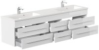 POSSEIK Waschbecken mit Unterschrank GEANT 200 weiß glanz 200,0 x 49,6 x 44,0 cm