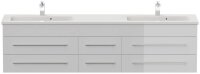 POSSEIK Waschbecken mit Unterschrank GEANT 200 weiß glanz 200,0 x 49,6 x 44,0 cm
