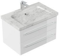 POSSEIK Waschbecken mit Unterschrank WHITE YAMO 75 weiß glanz 75,0 x 45,0 x 50,0 cm