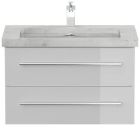 POSSEIK Waschbecken mit Unterschrank WHITE YAMO 75 weiß glanz 75,0 x 45,0 x 50,0 cm
