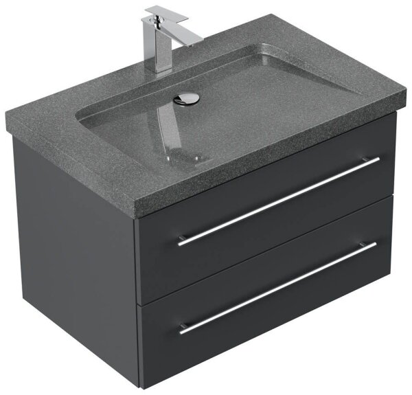 POSSEIK Waschbecken mit Unterschrank YAMO 75 grafit 75,0 x 45,0 x 50,0 cm
