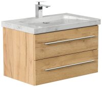 POSSEIK Waschbecken mit Unterschrank WHITE YAMO 75 eiche...