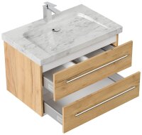 POSSEIK Waschbecken mit Unterschrank WHITE YAMO 75 eiche gold 75,0 x 45,0 x 50,0 cm
