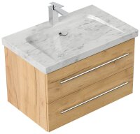 POSSEIK Waschbecken mit Unterschrank WHITE YAMO 75 eiche gold 75,0 x 45,0 x 50,0 cm