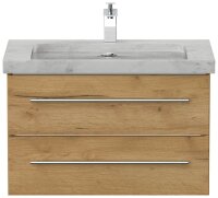 POSSEIK Waschbecken mit Unterschrank WHITE YAMO 75 eiche gold 75,0 x 45,0 x 50,0 cm
