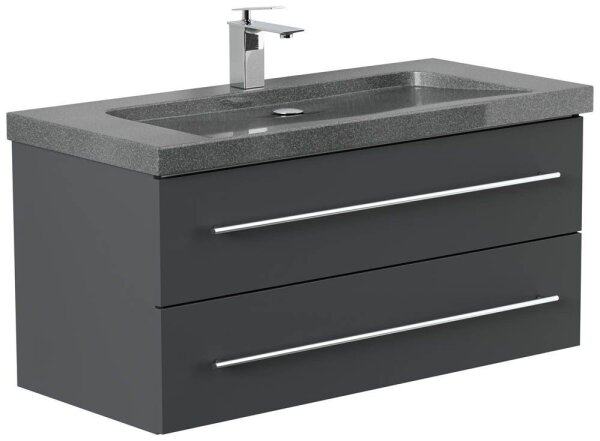 POSSEIK Waschbecken mit Unterschrank YAMO 100 grafit 100,0 x 45,0 x 50,0 cm