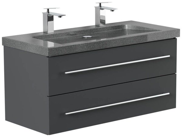 POSSEIK Waschbecken mit Unterschrank YAMO 100 grafit 100,0 x 45,0 x 50,0 cm