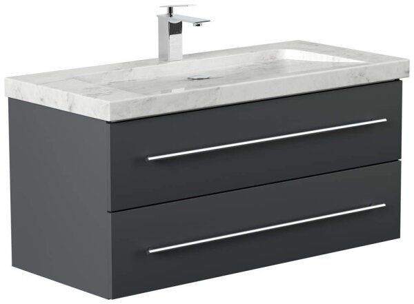 POSSEIK Waschbecken mit Unterschrank WHITE YAMO 100 grafit 100,0 x 45,0 x 50,0 cm