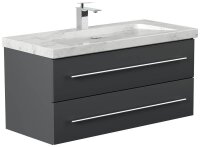 POSSEIK Waschbecken mit Unterschrank WHITE YAMO 100...