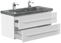 POSSEIK Waschbecken mit Unterschrank YAMO 100 weiß glanz 100,0 x 45,0 x 50,0 cm