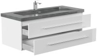 POSSEIK Waschbecken mit Unterschrank YAMO 130 weiß glanz 130,0 x 45,0 x 50,0 cm