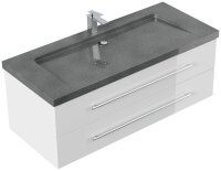 POSSEIK Waschbecken mit Unterschrank YAMO 130 weiß glanz 130,0 x 45,0 x 50,0 cm