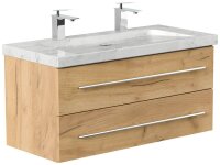 POSSEIK Waschbecken mit Unterschrank WHITE YAMO 100 eiche...