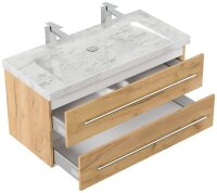 POSSEIK Waschbecken mit Unterschrank WHITE YAMO 100 eiche gold 100,0 x 45,0 x 50,0 cm