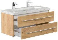 POSSEIK Waschbecken mit Unterschrank WHITE YAMO 100 eiche gold 100,0 x 45,0 x 50,0 cm