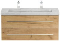 POSSEIK Waschbecken mit Unterschrank WHITE YAMO 100 eiche gold 100,0 x 45,0 x 50,0 cm