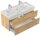 POSSEIK Waschbecken mit Unterschrank WHITE YAMO 100 eiche gold 100,0 x 45,0 x 50,0 cm