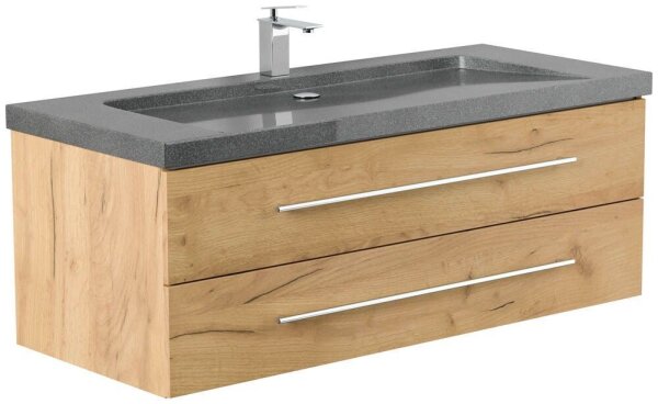 POSSEIK Waschbecken mit Unterschrank YAMO 130 eiche gold 130,0 x 45,0 x 50,0 cm