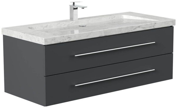POSSEIK Waschbecken mit Unterschrank WHITE YAMO 130 grafit 130,0 x 55,0 x 50,0 cm