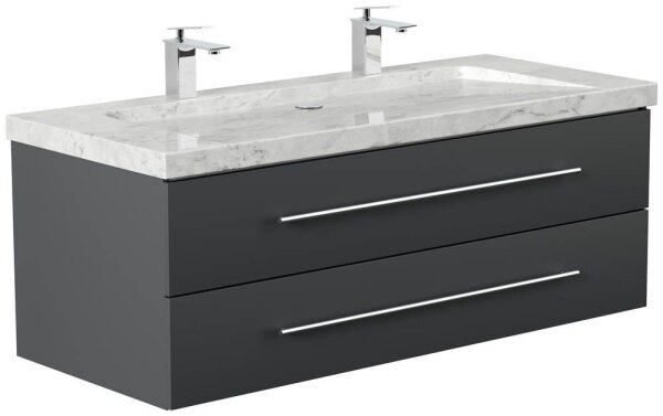 POSSEIK Waschbecken mit Unterschrank WHITE YAMO 130 grafit 130,0 x 55,0 x 50,0 cm