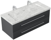 POSSEIK Waschbecken mit Unterschrank WHITE YAMO 130 grafit 130,0 x 55,0 x 50,0 cm
