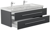 POSSEIK Waschbecken mit Unterschrank WHITE YAMO 130 grafit 130,0 x 55,0 x 50,0 cm