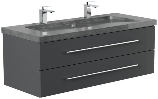 POSSEIK Waschbecken mit Unterschrank YAMO 130 grafit 130,0 x 45,0 x 50,0 cm