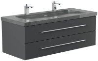 POSSEIK Waschbecken mit Unterschrank YAMO 130 grafit...