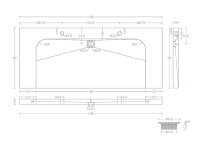 POSSEIK Waschbecken mit Unterschrank YAMO 130 grafit 130,0 x 45,0 x 50,0 cm