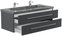 POSSEIK Waschbecken mit Unterschrank YAMO 130 grafit 130,0 x 45,0 x 50,0 cm