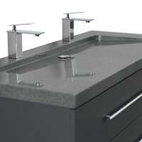 POSSEIK Waschbecken mit Unterschrank YAMO 130 grafit 130,0 x 45,0 x 50,0 cm