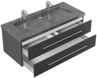 POSSEIK Waschbecken mit Unterschrank YAMO 130 grafit 130,0 x 45,0 x 50,0 cm