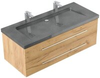 POSSEIK Waschbecken mit Unterschrank YAMO 130 eiche gold 130,0 x 45,0 x 50,0 cm
