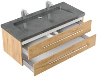 POSSEIK Waschbecken mit Unterschrank YAMO 130 eiche gold 130,0 x 45,0 x 50,0 cm