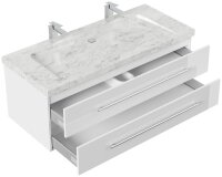 POSSEIK Waschbecken mit Unterschrank WHITE YAMO 130 weiß glanz 130,0 x 55,0 x 50,0 cm