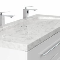 POSSEIK Waschbecken mit Unterschrank WHITE YAMO 130 weiß glanz 130,0 x 55,0 x 50,0 cm