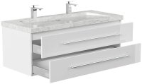 POSSEIK Waschbecken mit Unterschrank WHITE YAMO 130 weiß glanz 130,0 x 55,0 x 50,0 cm