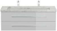POSSEIK Waschbecken mit Unterschrank WHITE YAMO 130 weiß glanz 130,0 x 55,0 x 50,0 cm