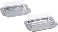 chg Butterdosen silber, 2 St.