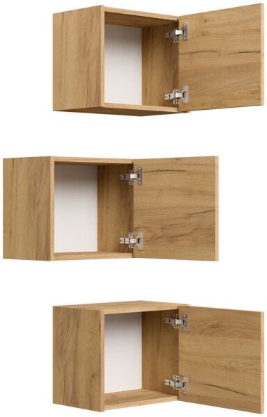 POSSEIK Badmöbel-Set LIMES 3er eiche gold 33,0 x 25,0 x 41,4 cm