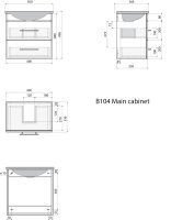 POSSEIK Waschbecken mit Unterschrank PORTUS SLIMLINE 500 weiß glanz 50,0 x 36,0 x 49,6 cm